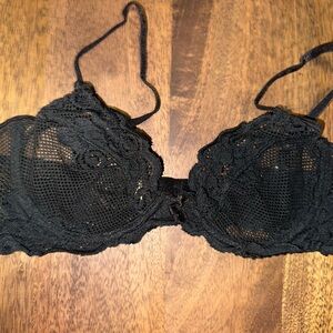 Black Floral Lace Sheer Bra & Panty Set | Adjustable Strap Underwired Mesh